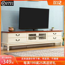 European style solid wood TV cabinet modern simple small apartment mini American living room bedroom mini floor cabinet TV cabinet