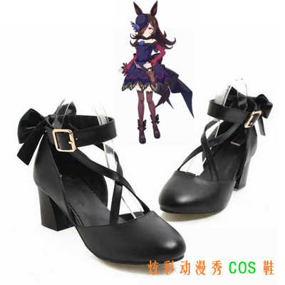 taobao agent Horse racing girl pretty derby rice bath COS shoes bow buckle with black high heels large size shoes