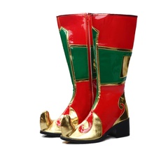 Xinjiang Mongolian Tibetan 2020 new cos female slim high heel red dance shoes dancing clothing high tube leather boots