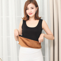 Winter ladies warm vest thickened plus suede big code integrated suede mom sleeveless bottom anti-chill cotton inside wearing blouse
