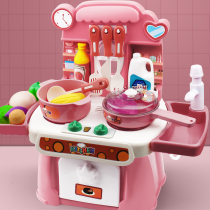 Childrens kitchen toy girl simulation House 6 baby cooking 1 cooking cooking kitchen utensils 2 sets Mini 3-year-old girl