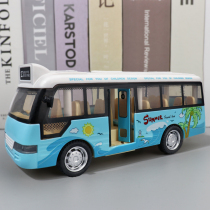 Childrens Inertial Fall-Resistant Emulation Bus Sound Light Bus Toy Car Boy Baby Open Bus Model