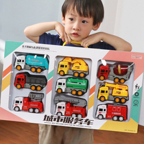  Engineering car set Childrens inertial car toy excavator forklift crane baby fall-resistant childrens toy car model