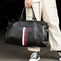 Hong Kong leather Super Travel Bag Mens Hand bag large capacity Travel Fitness Bag short-distance business business travel bag big