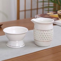 Ceramic tea Gong Road cup tea leaked public Cup set tea divider integrated purple sand glass tea ware tea set accessories