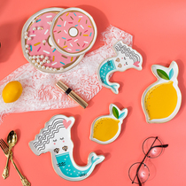 Nordic ins wind cute ceramic ring necklace Jewelry plate Cake fruit snack plate Storage plate gift tableware