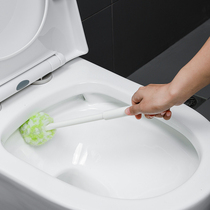 Japan imported non-damaged glazed toilet brush toilet clean toilet round head soft hair cleaning brush long handle no dead corner brush decontamination brush