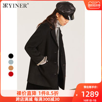 YINER sound mall same womens 2020 winter tweed wool double-sided coat Heben coat