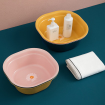 Printed washbasin Household children baby small shampoo box thickened durable laundry washing dishes Plastic square basin set