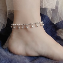 Bead curtain Bohemian tassel will ring sound bell anklet 925 sterling silver foot ring Female silver jewelry transfer beads Tanabata