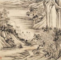 Qing Zhang Ruocheng to wait for the map axis ultra-high-definition electronic picture decoration painting identification copy Chinese painting material