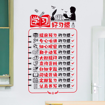 Primary and secondary school class layout classroom decoration inspirational slogan stickers self-adhesive cultural wall learning good habits wall stickers