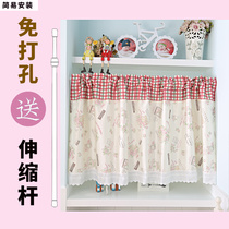 Small curtains short windows non-perforated small windows bedrooms blackout curtains cabinets toilets windows kitchen simple half-curtain