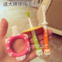Japan Richell Lichel baby baby toothbrush tooth gum 3-8-12 months silicone soft hair training deciduous teeth