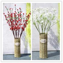 Straight barrel 30 medium and high Vase bottle water grass basket pastoral literary grass basin straw Straw flower basket flower basket vase