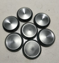 Nostalgic old inventory 1970s pearlescent organic glass button Black 20 5mm props collection