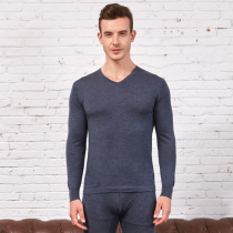 Pure cashmere underwear set men and women wool warm Ordos chicken heart V-neck thin base shirt autumn pants