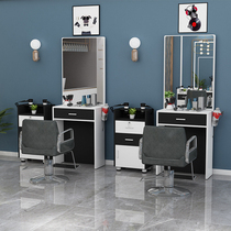 New listed hairdressing shop mirror barber shop mirror table single double-sided hair salon mirror with cabinet beauty salon