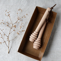 Solid wood beech honey bar wooden mixing Bar kitchen gadget long handle jam bar creative mixing honey stick