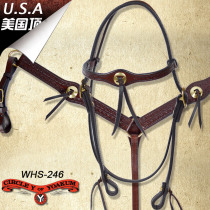 American Circle-Y carved western style water leur triangle chest strap set Western saddle cage