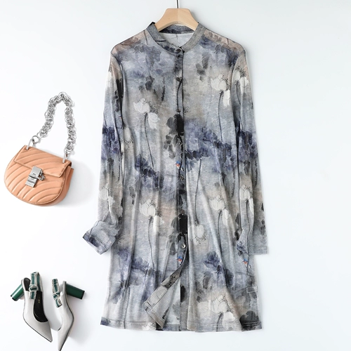 Шелковый кардиган, рубашка, одежда для защиты от солнца, куртка, плащ