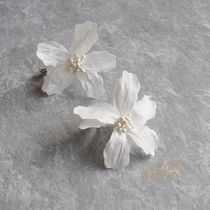 Hot sale CCAN original Mori series simple white hand flower eardrop bride wedding studio photo accessories