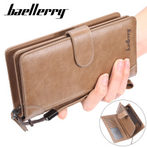Mens wallet business multi-card medium long clutch bag large capacity buckle zipper clutch