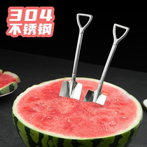 Creative watermelon spoon Soup spoon 304 stainless steel small spoon thickened spade spoon Ice cream spoon Net red spoon Dessert spoon