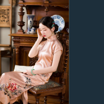 Dew flower makeup 丨 2021 summer new style 丨 Chinese Republic of China style embroidered sweet rotator cuff cheongsam short everyday