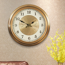 American simple clock wall clock living room personality Nordic luxury metal clock Wall European creative home wall watch