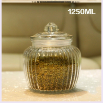 Glass jar storage tank pig oil tank white sugar tank chili tank pepper salt jar oil tank with lid large kitchen household