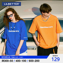 Lilbetter short-sleeved mens new summer loose t-shirt Klein blue better youth tide couple T-shirt LB