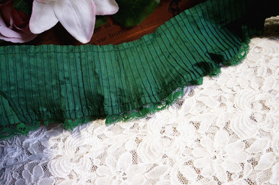 taobao agent Green retro organ, Lolita style, lace dress, 7.5cm