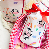 10 cute cow cow drawstring bag Childrens Day gift bag candy bag six small gift blind box corset pocket