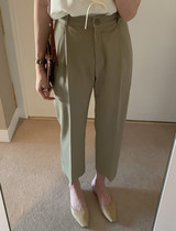 Suit pants womens 2021 spring and summer new Korean temperament high waist thin section small casual straight small feet nine-point pants