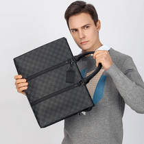 Hong Kong new mens portable briefcase 45265 black flower shoulder bag shoulder bag business computer mens bag