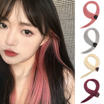 Hanging ear hair color wig piece female highlight dye summer invisible one piece of straight hair film gradient long wig hair hair