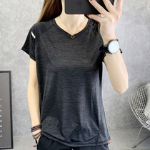 Loose version of quick-drying clothes female summer outdoor fitness running yoga fast-drying half-sleeve fat MM thin sports short-sleeve T-shirt