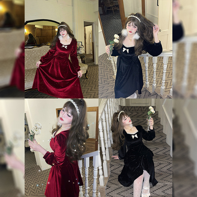taobao agent Sexy long dress, plus size, french style, fitted, mid-length