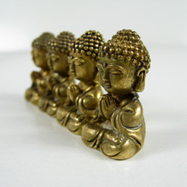 Pure brass keychain gift pendant men and womens car ornaments hanging pieces antique tea pet lucky small Buddha statue