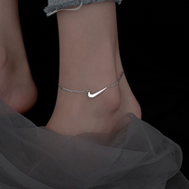 925 sterling silver pair hook chain female summer 2021 New Tide niche design sense simple personality foot chain