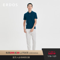 ERDOS mens pure cashmere high-end worsted small lapel mens knitwear short sleeve T-shirt polo shirt top
