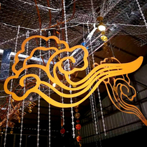 New Chinese wedding ceiling pendant Xiangyun stage background decoration cloud pendant new Chinese wedding props