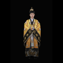 Fit yellow cloud crane fait full gold thread embroidery Baihe fait high Gong law suit Tao robe Taoist costume