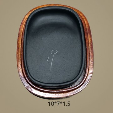 硯 歙州硯 歙硯 円硯 水波紋 本体12.9-1.7cm 箱付 中国硯 書道用品 美術品 端渓硯 茶道具