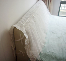 Milky white This white cotton padded cotton single-layer headboard cover beautiful with yarn