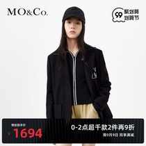 MOCO21 autumn new color color letter multi pocket college style neutral suit jacket Moanke