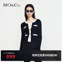 MOCO2022 spring New pint elegant metal buckle Collision Color Workout Short-knitted cardigan MBB1CART04 Moanke