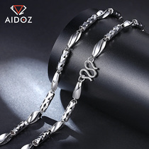 Love Diamond real gold pt950 men platinum necklace pure gold 950 platinum men show thick barrel bead neck chain