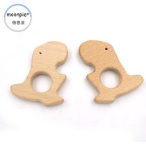 AliExpress hot selling beech wood animal baby molars cute dinosaur log molars stick EA277